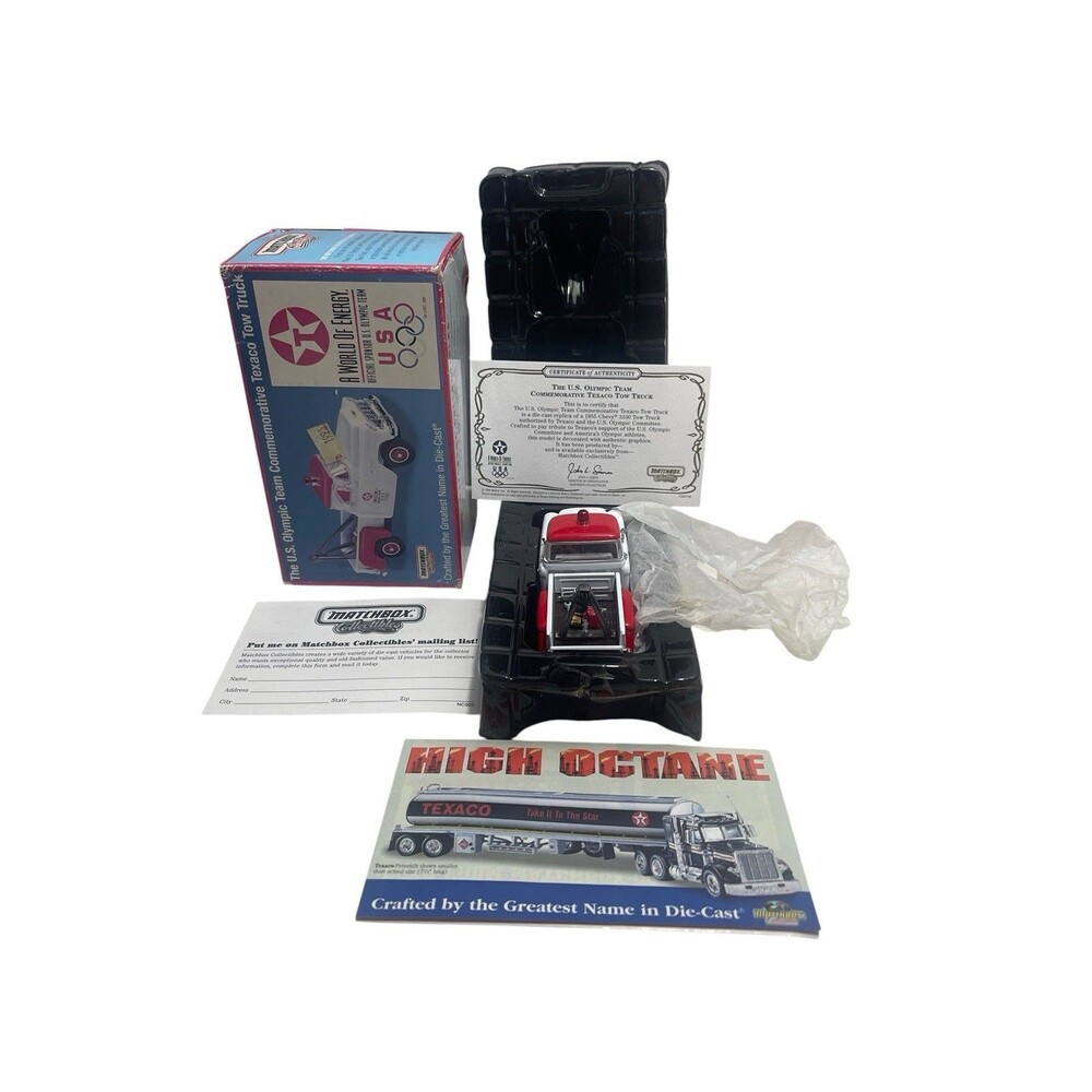 1955 Chevrolet Tow Truck Matchbox 3100 Texaco Diecast Red 1:43 Scale NIB